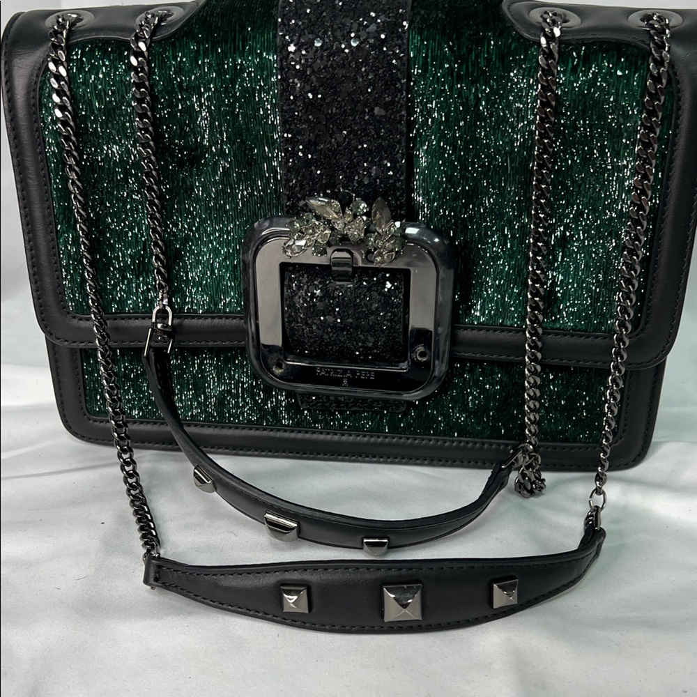 Patrizia Pepe Black and Green Shoulder Bag - Picture 15 of 15